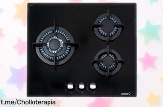 Cocina de gas Cata Placa Cristal BK 3 quemadores en diseño negro, rebajada ¡No dejes pasar este super chollo y dale a tu cocina el estilo que merece!
