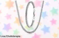Collares y pulseras cubanas JEXOWIQ en acero inoxidable, diseño moderno a precio rebajadísimo: ¡hazte sentir único antes de que se agoten!