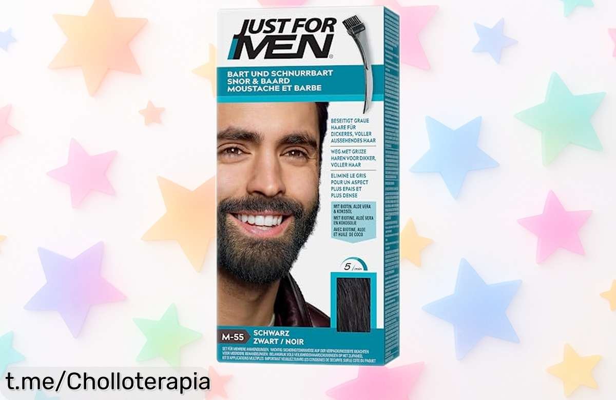 Colorante negro para bigote y barba Just for Men: elige volumen sin canas a un precio rebajado que vuela. ¡No te quedes sin tu looks más impactante!