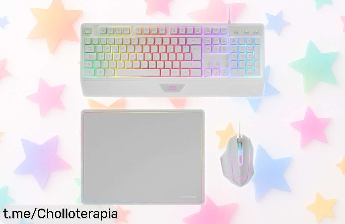 Combo gaming Mars Gaming MCP124: teclado RGB, ratón 3200 DPI y alfombrilla nanotextil a precio rebajado. ¡No dejes escapar este super chollo que hará brillar tu setup!