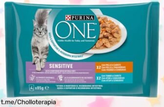 Comida húmeda Purina ONE Sensitive para gato: ¡super chollo que cuida su digestión y lo hace feliz! Precio rebajado que no puedes dejar escapar, empieza a saborear esa alegría.