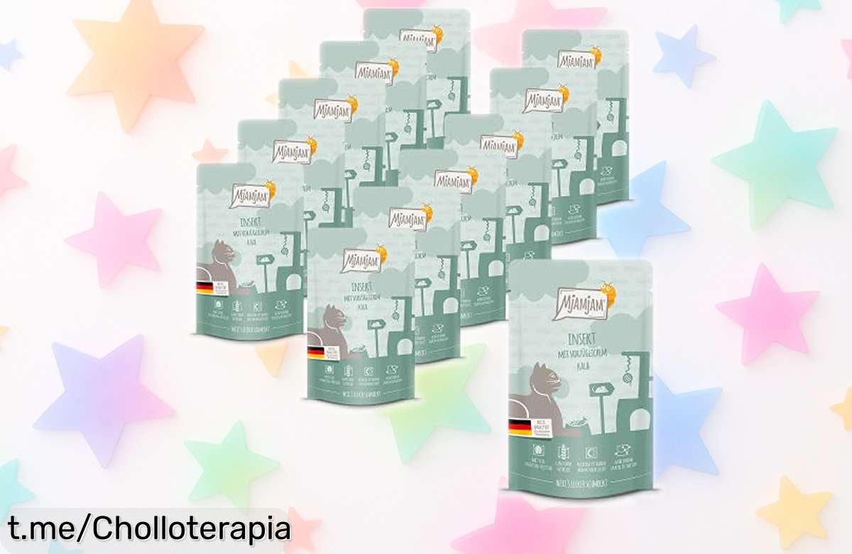 Comida húmeda premium MjAMjAM para gatos: ¡pack de 12 y a precio rebajado! Cuida su salud y fuerza, no dejes que se escape esta oferta que tu peludo agradecerá.