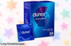 Condones Durex Originales Natural Plus: 24 unidades extra lubricados a precio rebajado, el chollo perfecto para disfrutar sin parar. ¡Hazlo ya y vive la experiencia al máximo!