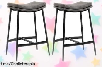 Conjunto de 2 taburetes altos HOMCOM estilo industrial a precio loco, ideal para dar un toque moderno y divertido a tu hogar. No te quedes sin ellos, ¡corre que vuelan!