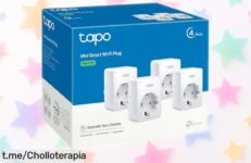 Controla tu hogar con el mini enchufe inteligente Tapo P100 en pack de 4, disfruta del confort a un precio rebajado ¡No te quedes sin él antes que se agote este super chollo!