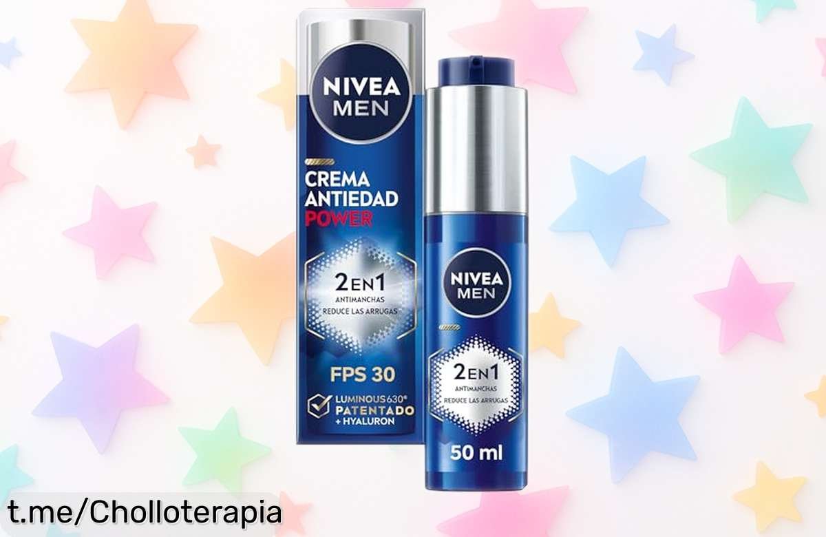 Crema hidratante NIVEA MEN power 2 en 1 antimanchas y antiarrugas, ahora a un precio de ganga que no puedes dejar pasar: ¡siente la diferencia en tu piel en solo 4 semanas!
