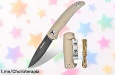 Cuchillo de hoja fija súper resistente con funda ajustable y mango antideslizante: ¡aprovecha este chollazo antes que se acabe! Perfecto para tus aventuras extremas.
