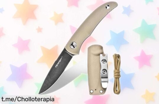 Cuchillo de hoja fija súper resistente con funda ajustable y mango antideslizante: ¡aprovecha este chollazo antes que se acabe! Perfecto para tus aventuras extremas.