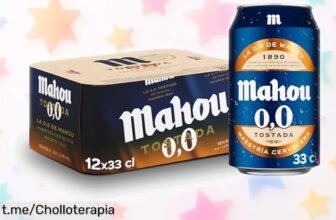 Deliciosa cerveza lager Mahou 0,0 tostada: un pack de 12 latas con sabor a malta y caramelo a precio increíble, ¡no te quedes sin disfrutar este chollo!