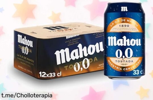 Deliciosa cerveza lager Mahou 0,0 tostada: un pack de 12 latas con sabor a malta y caramelo a precio increíble, ¡no te quedes sin disfrutar este chollo!