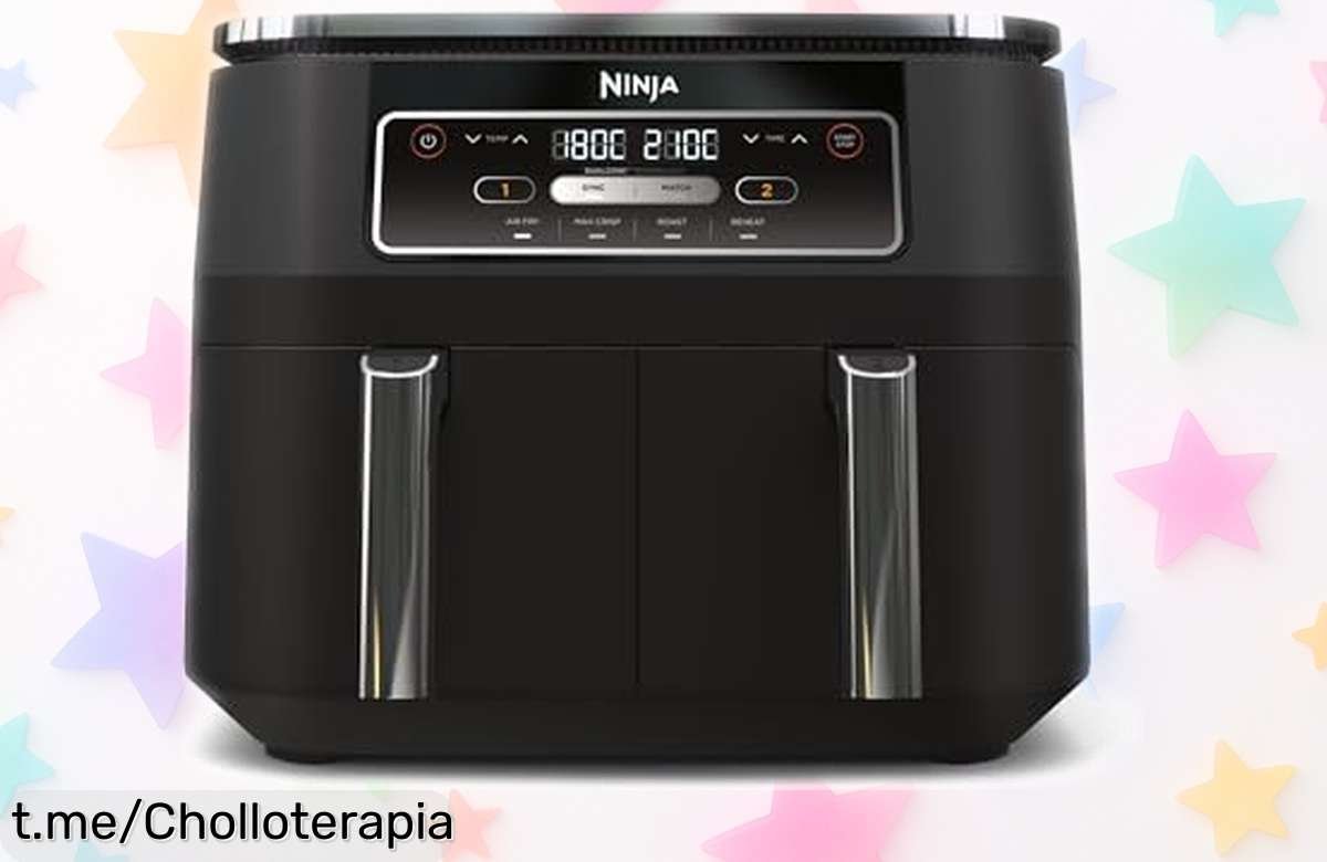 Deliciosa freidora de aire digital con 2 cajones para comidas rápidas y saludables, ¡oferta rebajada irresistible que hará crujir tus platos! No te quedes sin la tuya.