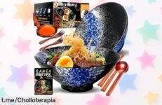 Delicioso juego de 2 tazones de cerámica grandes para ramen, ¡es tu oportunidad con precio loco! Oferta limitada que encantará a tus invitados, no te quedes sin el tuyo.