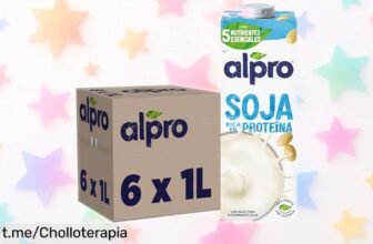 Delicioso pack de 6 bebidas vegetales de soja Alpro con calcio y vitaminas a precio rebajado, ¡un ofertón que vuela para hacer tu día más saludable!