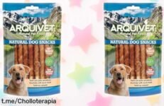 Deliciosos snacks naturales para perros Arquivet Twist de Pato enrollado, ¡oferta sensacional que tu peludo no puede dejar pasar!