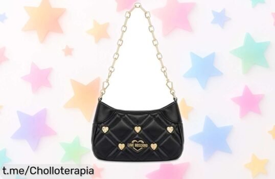 Descubre el bolso de hombro negro Love Moschino, tu aliado perfecto para brillar en cualquier ocasión. ¡Precio rebajadísimo! No te lo pierdas y siente la elegancia hoy mismo.