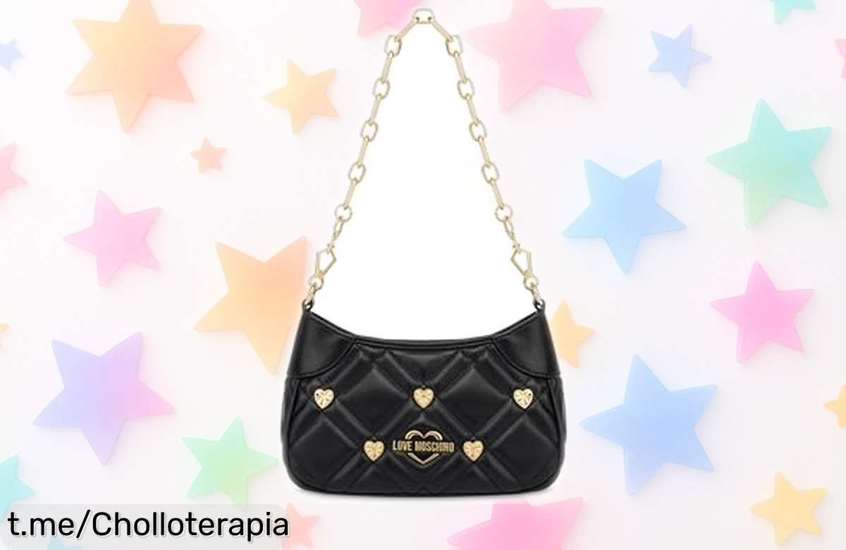 Descubre el bolso de hombro negro Love Moschino, tu aliado perfecto para brillar en cualquier ocasión. ¡Precio rebajadísimo! No te lo pierdas y siente la elegancia hoy mismo.