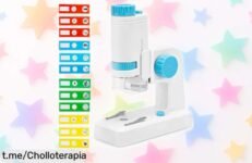 Descubre el increíble microscopio para niños con zoom 80x200x y luces LED, ahora a un precio rebajado que no podrás creer. Regala diversión y curiosidad ¡No dejes pasar esta oportunidad!