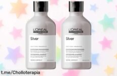 Descubre el pack x2 de champú L’Oréal Professionnel Silver, ¡brillo yAdiós amarillos en un solo paso! Aprovecha este descuentazo antes de que se agote tu oportunidad para brillar.
