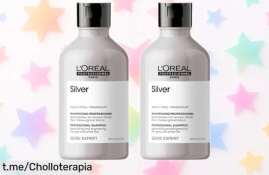 Descubre el pack x2 de champú L’Oréal Professionnel Silver, ¡brillo yAdiós amarillos en un solo paso! Aprovecha este descuentazo antes de que se agote tu oportunidad para brillar.