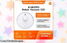 Descubre el robot aspirador Xiaomi S20 con súper succión de 5000 Pa, limpieza inteligente y control desde tu móvil: ¡una ganga que vuela! Aprovecha este ofertón antes de quedarte sin él.