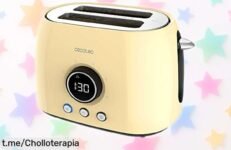Descubre la tostadora digital Cecotec ClassicToast, ranuras extraanchas y diseño retro: ¡rebajado por tiempo limitado! Asegura tu desayuno perfecto antes de que se agoten.