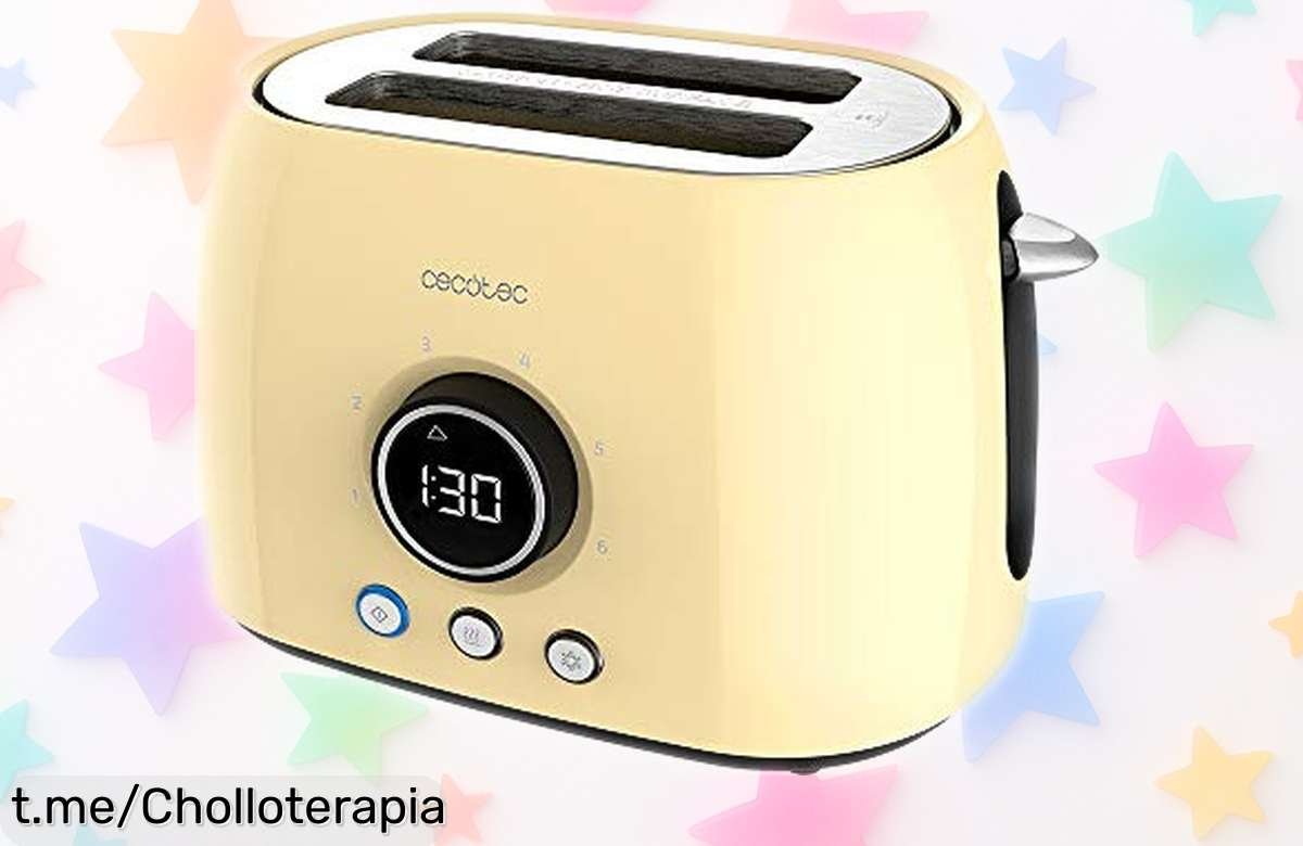 Descubre la tostadora digital Cecotec ClassicToast, ranuras extraanchas y diseño retro: ¡rebajado por tiempo limitado! Asegura tu desayuno perfecto antes de que se agoten.