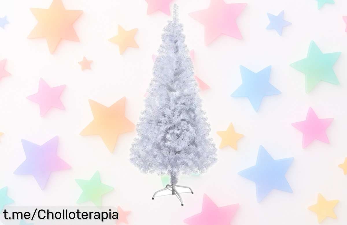 Deslumbrante árbol de Navidad blanco en tallas desde 120 a 210 cm, ¡rebaja de locura! Llénate de magia estas fiestas, aprovecha antes que se agote esta oferta única.