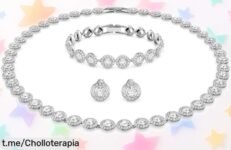 Deslumbrante conjunto Swarovski Angelic en blanco, rebajado para que brilles sin pensar; ¡corre y consíguelo antes de que se agote y sorprende a todos!