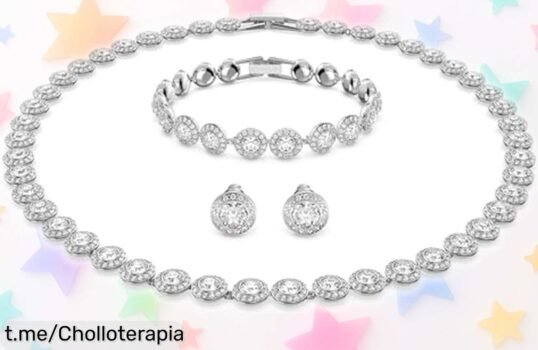 Deslumbrante conjunto Swarovski Angelic en blanco, rebajado para que brilles sin pensar; ¡corre y consíguelo antes de que se agote y sorprende a todos!