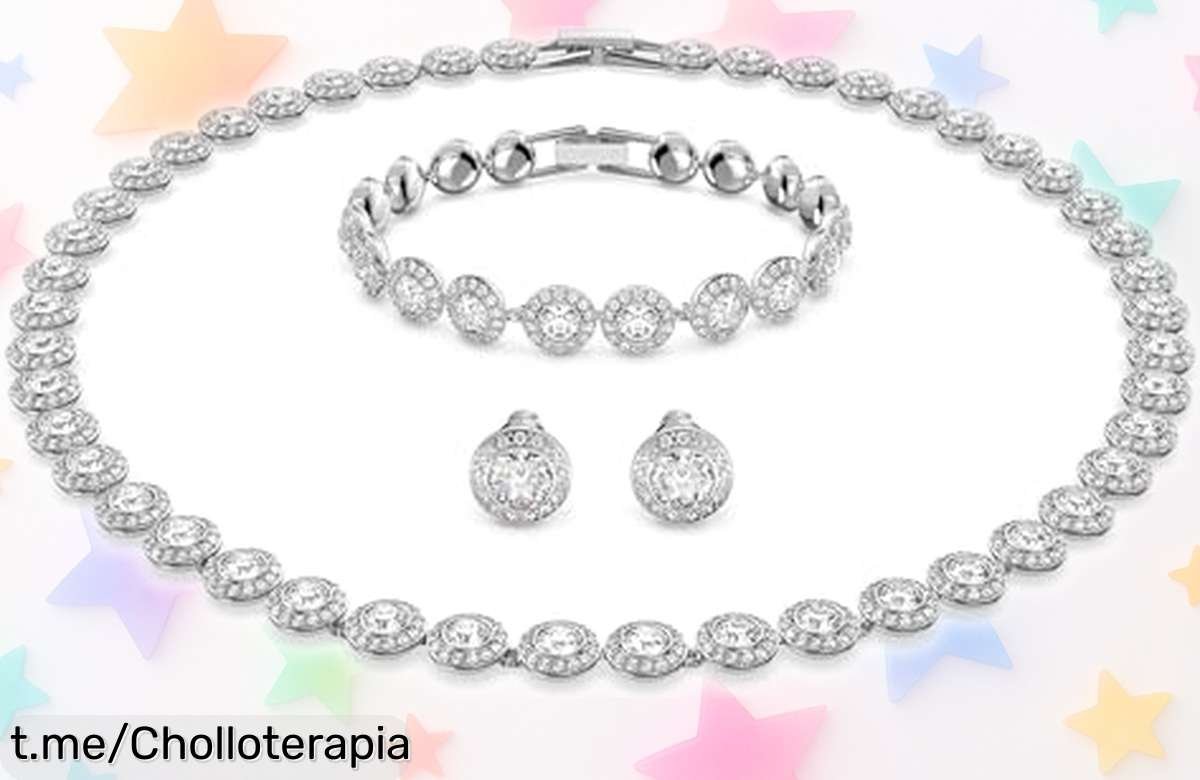 Deslumbrante conjunto Swarovski Angelic en blanco, rebajado para que brilles sin pensar; ¡corre y consíguelo antes de que se agote y sorprende a todos!