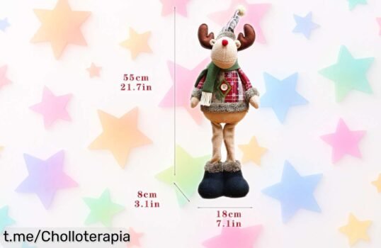 Deslumbrante muñeco de Navidad Santa Claus con yegua y renos en peluche suave, ¡oferta limitada a precio rebajado que llenará tu hogar de alegría estas fiestas!