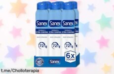 Desodorante spray Sanex Dermo Extra Control: protección de 72H entre tus manos a un precio rebajado, siente la confianza que mereces y corre antes de que se agote esta oferta voladora.