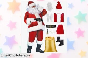 Disfraz de Papá Noel adulto completo en terciopelo, ¡precio muy bajo! Brilla estas fiestas y sé el alma de la celebración con este super chollo único.