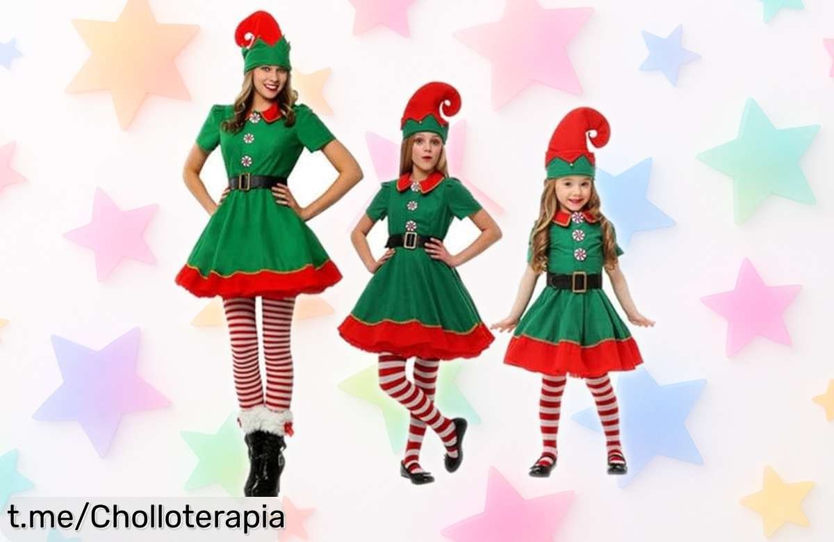 Disfraz de elfa navideña para niñas y mujeres, más que un super chollo: ¡haz brillar tu espíritu festivo esta Navidad con este increíble atuendo!