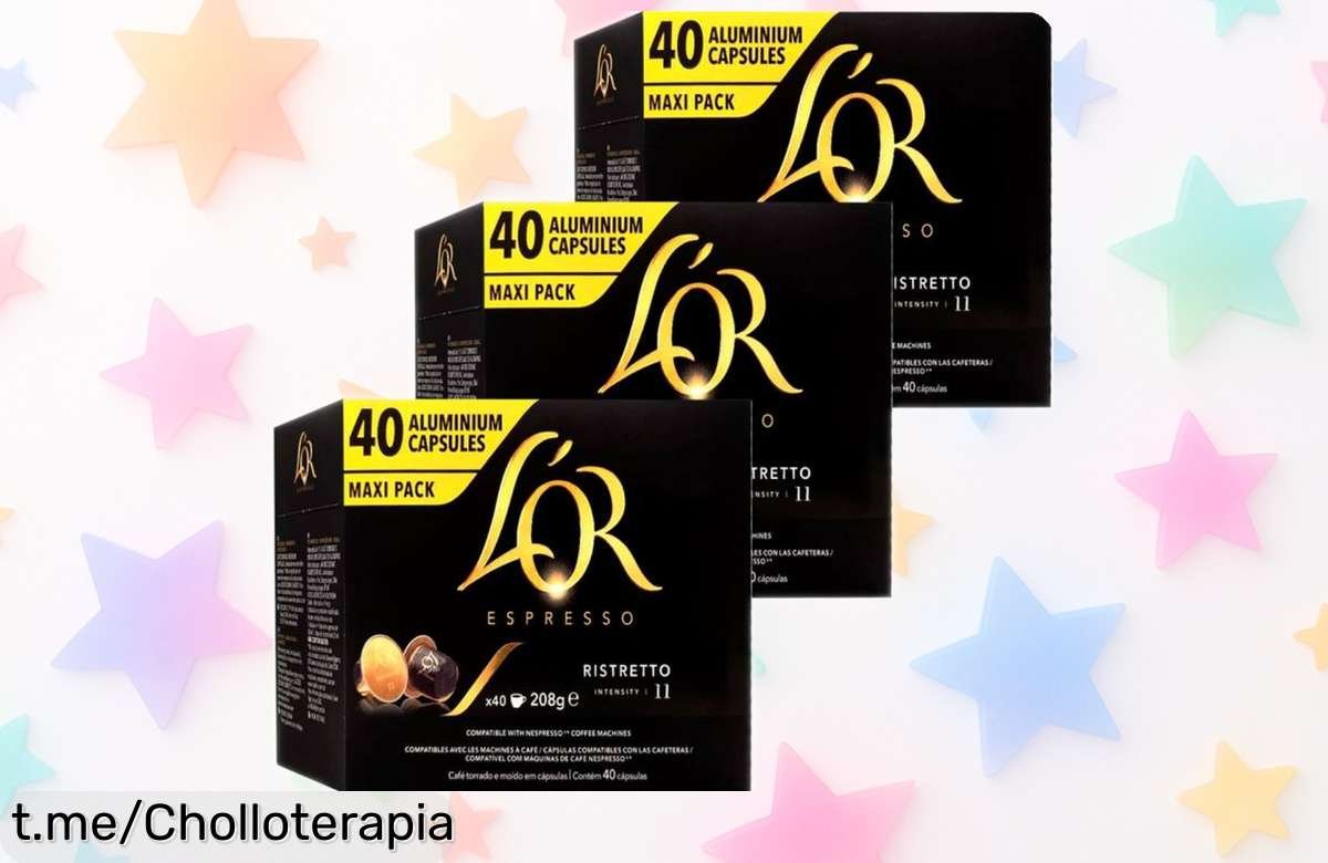 Disfruta de 3 cajas con 120 cápsulas Ristretto L’Or compatibles Nespresso a precio rebajado, ¡esta oferta única se esfuma rápido!