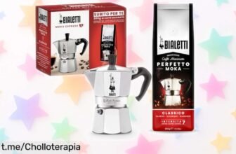 Disfruta de un café italiano en casa con la Cafetera Bialetti para 3 tazas, ¡rebajada a un precio locazo que no podrás dejar pasar! ¡Corre, quedan pocas y el sabor te abrazará el alma!
