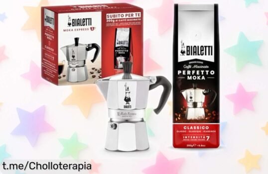 Disfruta de un café italiano en casa con la Cafetera Bialetti para 3 tazas, ¡rebajada a un precio locazo que no podrás dejar pasar! ¡Corre, quedan pocas y el sabor te abrazará el alma!