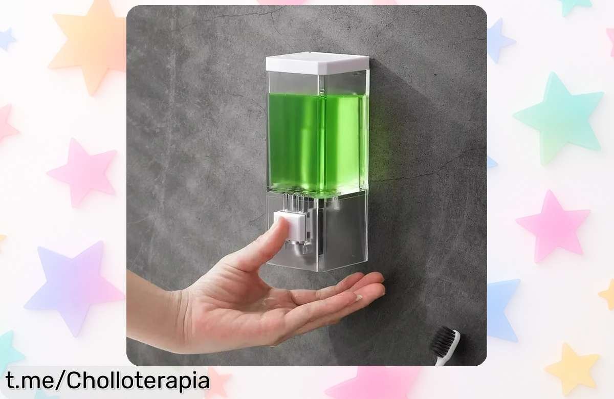 Dispensador de jabón manual para pared, diseño práctico y elegante a precio loco por tiempo limitado ¡Dale un toque top a tu baño antes de que se acabe!