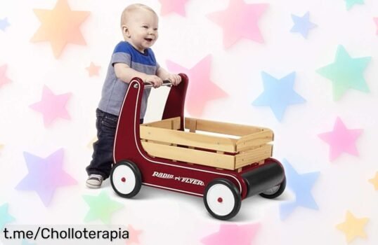 Divertido andador Radio Flyer para peques de 1 a 4 años con frenos seguros y parachoques ¡Aprovecha el precio rebajado antes que volar se convierta en un recuerdo!