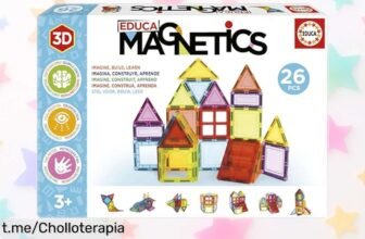 Divertido juego educativo de construcción 3D magnético Educa: ¡chollazo con precio rebajado! Regala creatividad y aprendizaje, pero date prisa, la oferta se va volando.