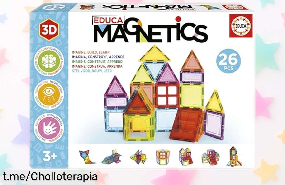 Divertido juego educativo de construcción 3D magnético Educa: ¡chollazo con precio rebajado! Regala creatividad y aprendizaje, pero date prisa, la oferta se va volando.