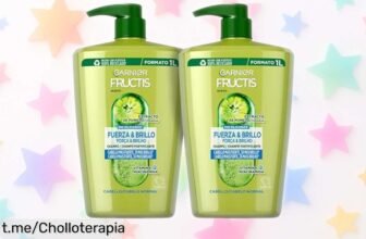Doble pack de shampoo Garnier Fructis fuerza & brillo XXL enrebajado para un pelo espectacular; ¡no te pierdas este super chollo que hará brillar tu melena!