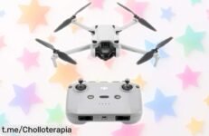 Dron mini con cámara 4K DJI Mini 3, ¡precio rebajado y tiempo de vuelo brutal! Captura momentos épicos antes que vuelen. ¡No te quedes sin el tuyo!