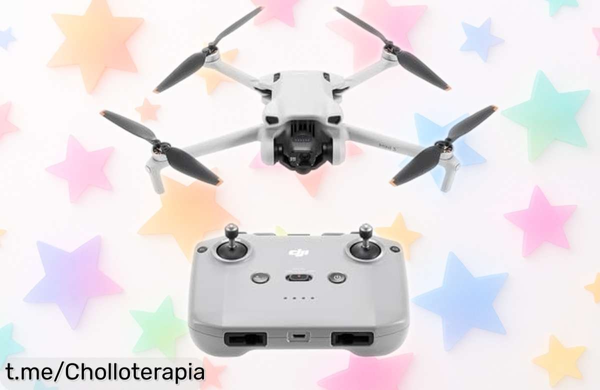 Dron mini con cámara 4K DJI Mini 3, ¡precio rebajado y tiempo de vuelo brutal! Captura momentos épicos antes que vuelen. ¡No te quedes sin el tuyo!