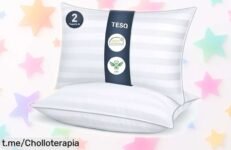 Duerme plácidamente con el pack de 2 almohadas TESQ, aprovecha este descuento brutal y transforma tus noches en un sueño cumplido ¡Hazlo tuyo ya!