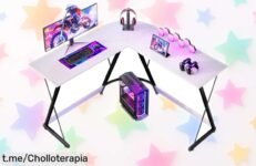 Escritorio gaming ODK resistente y espacioso, ideal para tu setup. ¡Ofertón increíble que se va volando, no te lo pierdas y disfruta de la experiencia de jugar sin complicaciones!