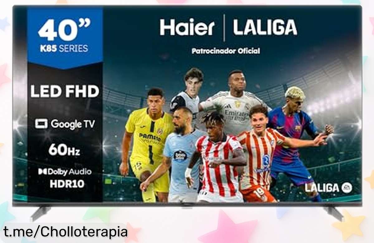 Espectacular Smart TV Haier 40 Full HD con Google TV y Dolby Audio, ¡descuento brutal por tiempo limitado! Dale vida a tu sala y siente la emoción de ver tus series favoritas como nunca.