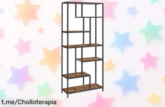 Estantería Vasagle de 6 pisos con diseño geométrico único, ¡descuento brutal! Organiza tu hogar y díselo al caos: oportunidad que no puedes dejar pasar.