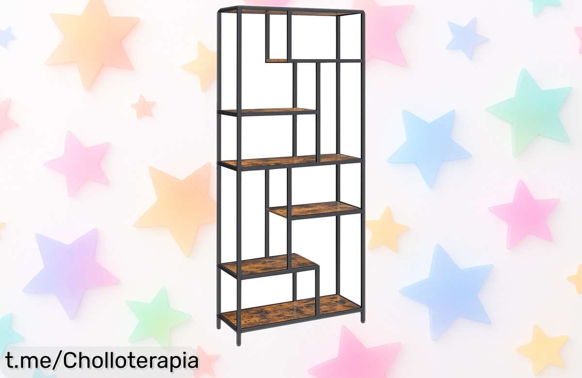 Estantería Vasagle de 6 pisos con diseño geométrico único, ¡descuento brutal! Organiza tu hogar y díselo al caos: oportunidad que no puedes dejar pasar.