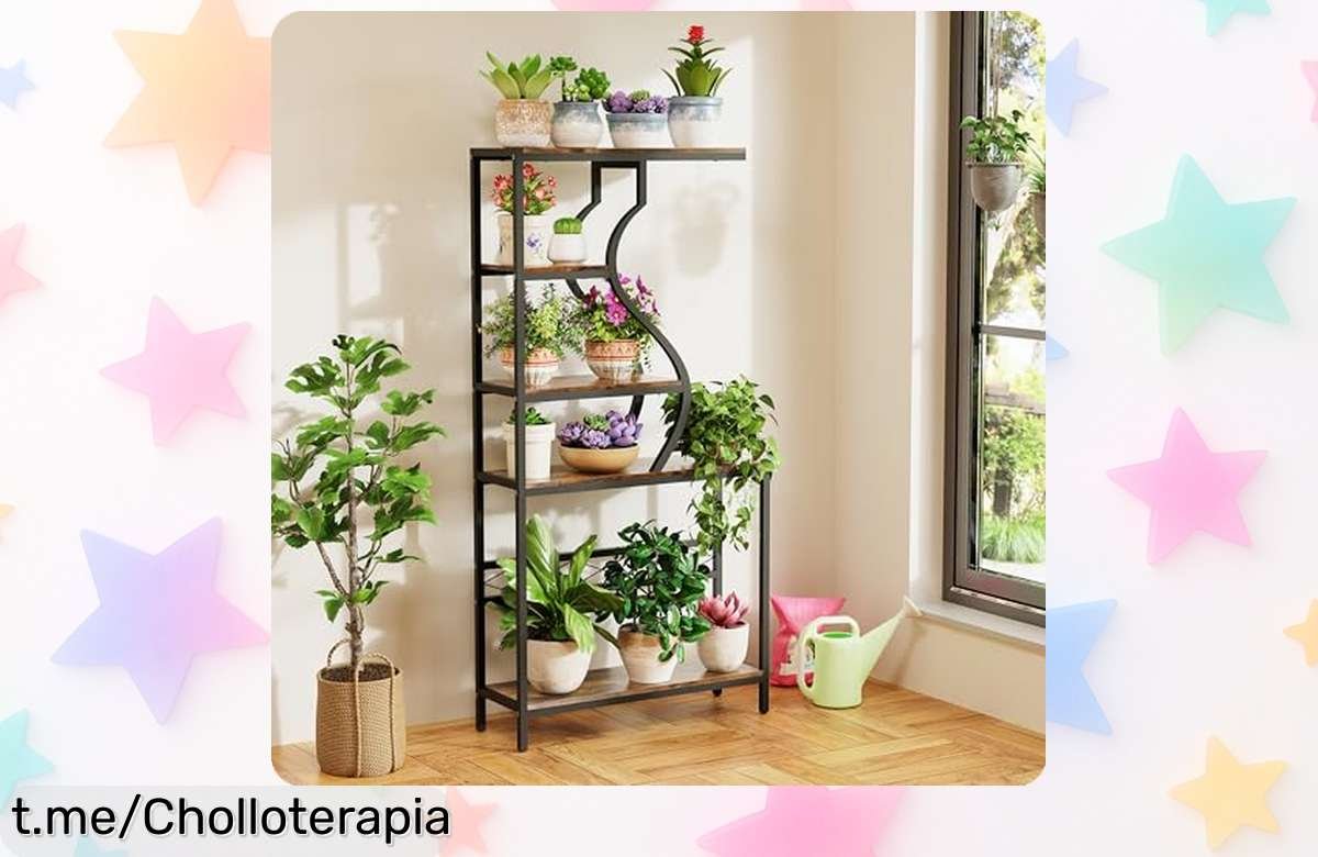 Estantería de metal para plantas súper resistente, rebajada a precio muy bajo; dale vida a tu hogar ¡Hazte con ella antes de que se acabe esta oportunidad!